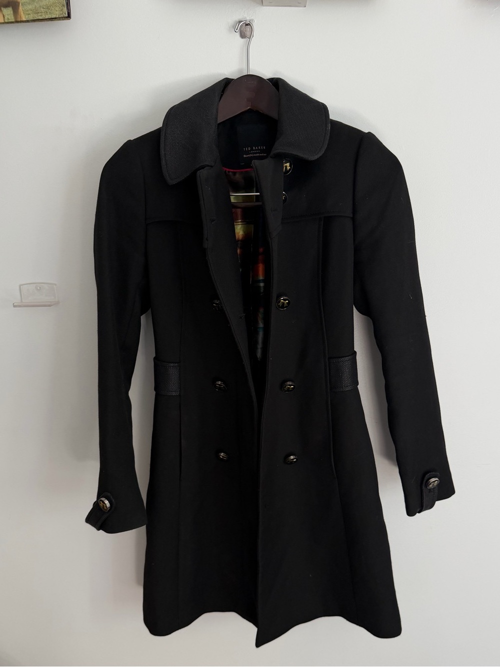 Ted Baker London Black Tailored Coat Structured Classic XS